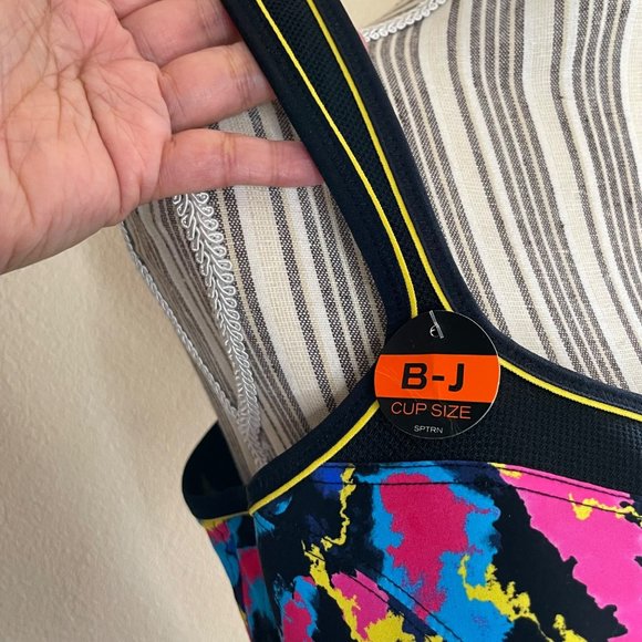 New Panache High Impact Wired Padded Sports Bra Mesh Colorful Size 40GG - Picture 5 of 11